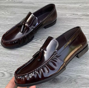 Trendy Shiny Britisch Leder Schuhe for Men