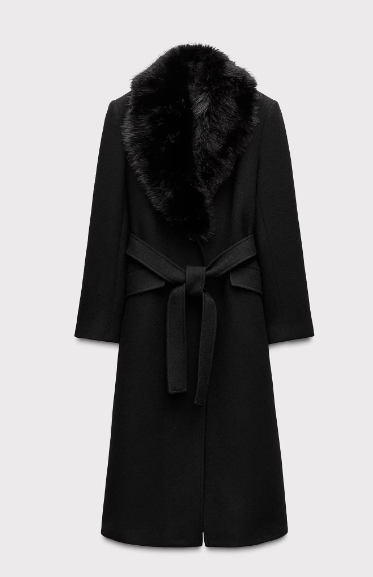 New Regal Luxe Coat/Mantel Schwarz/Braun for Women